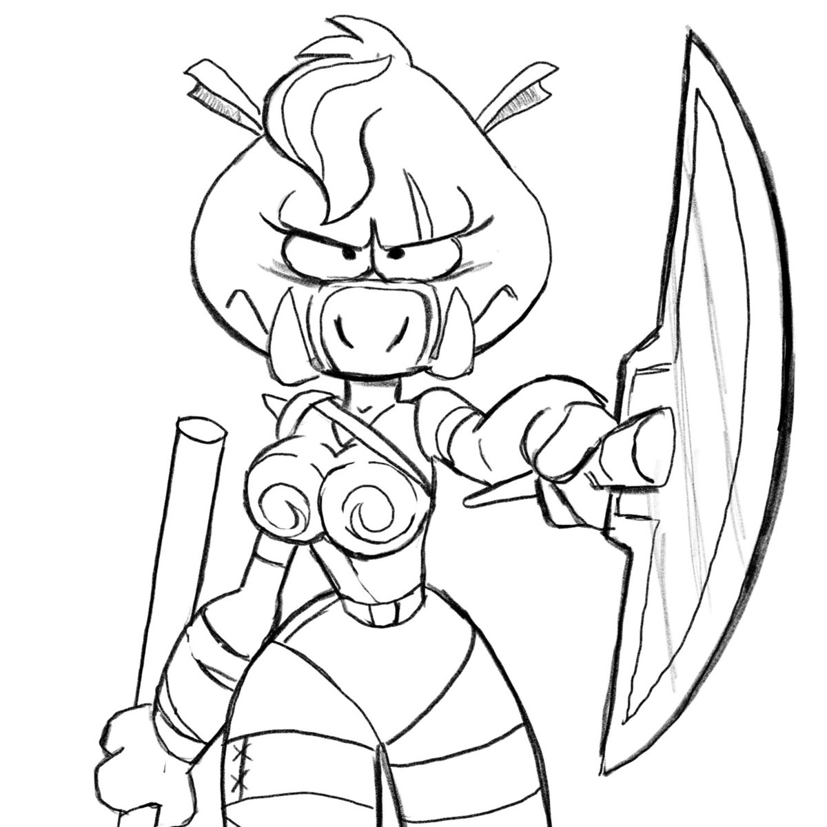 Tonycartoonish's tweet photo. Work in progress on my version of "A Warrior Boar" character challenge.
#tcCcMay052020 #tcCharacterChallenge #characterdesign #originalcharacter #boar #Warrior #bug #cute #pet #sketch #drawing #doodle #workinprogress #mothersday #happymothersday https://t.co/ZjzlfFEBRf