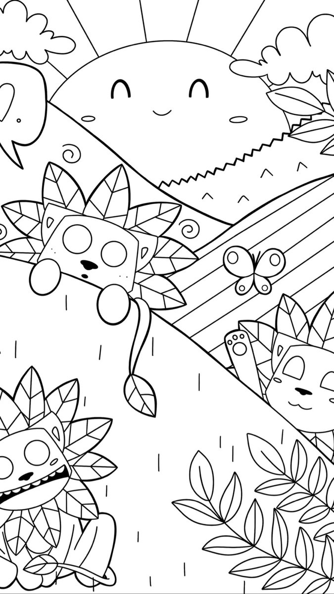 Procreate's tweet image. It’s the final day for #ProcreatePowerUp! Today’s page comes from our very own @ColourAddictArt 🦁☀️ We hope you enjoyed our week of colouring and streams - don’t forget to tag us in your Power Up pieces! 💜