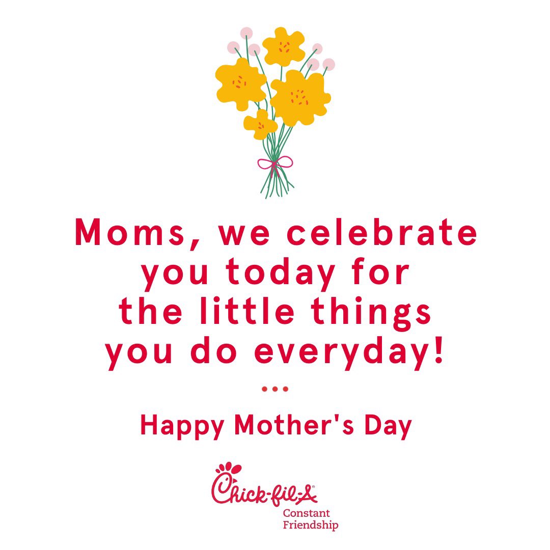 AbingdonCFA's tweet photo. To all the amazing moms, thank you for all you do and so much more right now. We hope you enjoy your day! ❤️🌼 #cfacf #mothersday #thankyoumoms #thelittlethings https://t.co/RHqlPNTjd0
