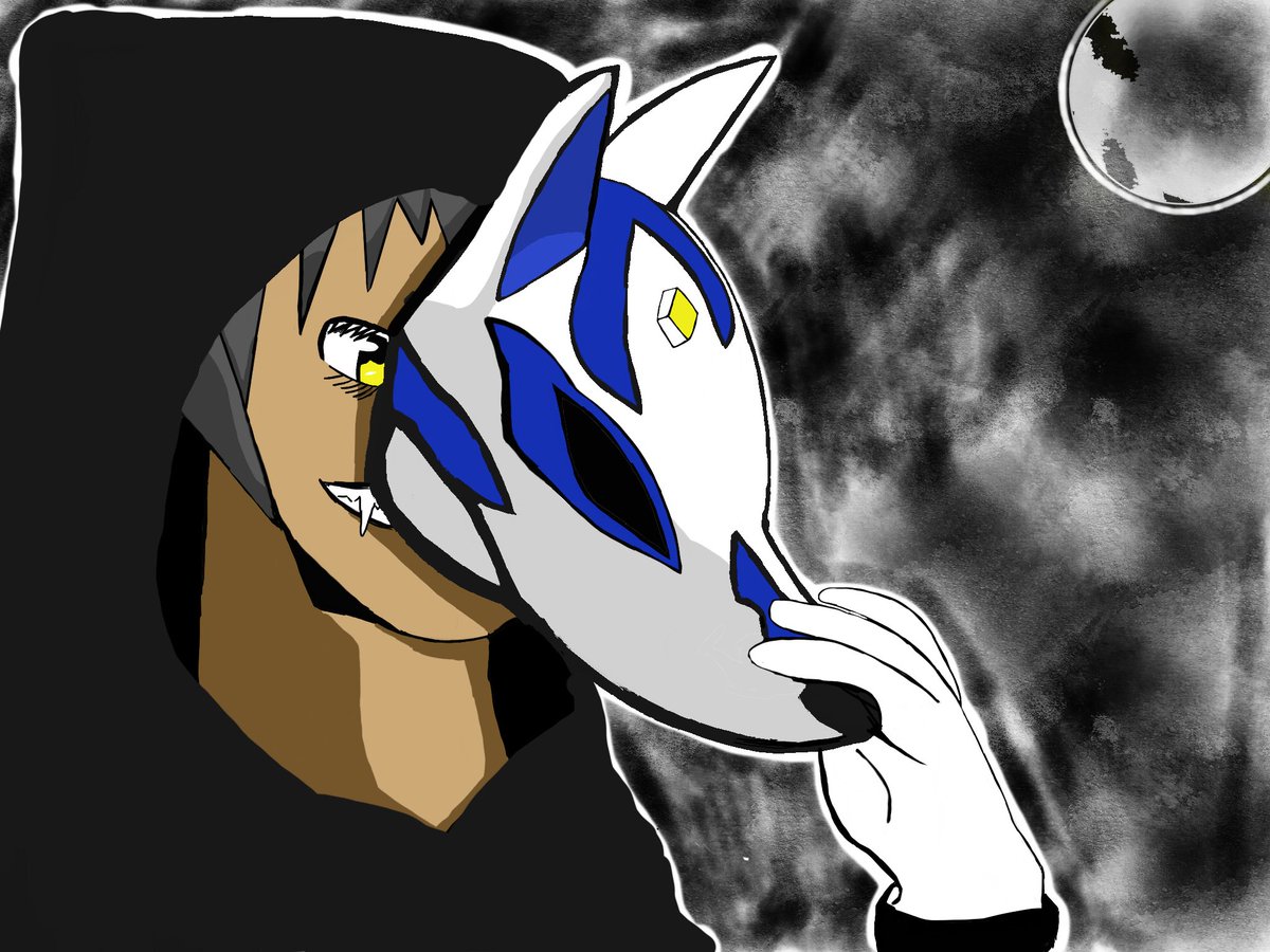 Blazek_18's tweet photo. Just digital art practice I like the turn out for my second attempt at something #digitalart #kabukimask #anime #practice https://t.co/AvNO2X5XqX