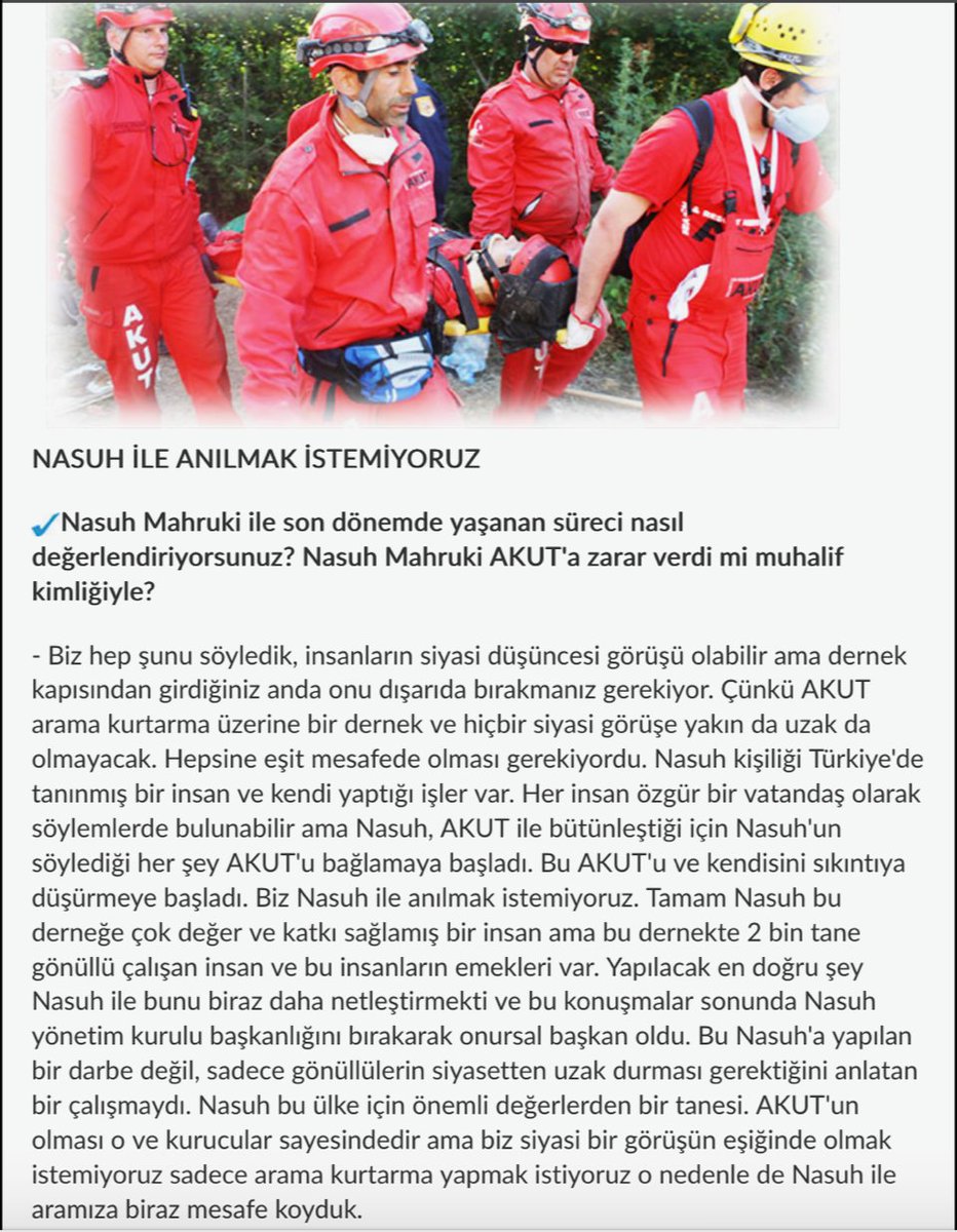 Sevgili Herkes,
Bu yazı hepinizi ilgilendiriyor çünkü dağcı arkadaşlarımla 24 yıl önce kurduğumuz, Türkiye'nin AKUT'u diye gözümüzden sakındığımız AKUT Derneği, artık benim asla uygun bulmadığım başka bir şeye dönüştü, başka bir zihniyetin eline geçti... 
facebook.com/mahruki/posts/…