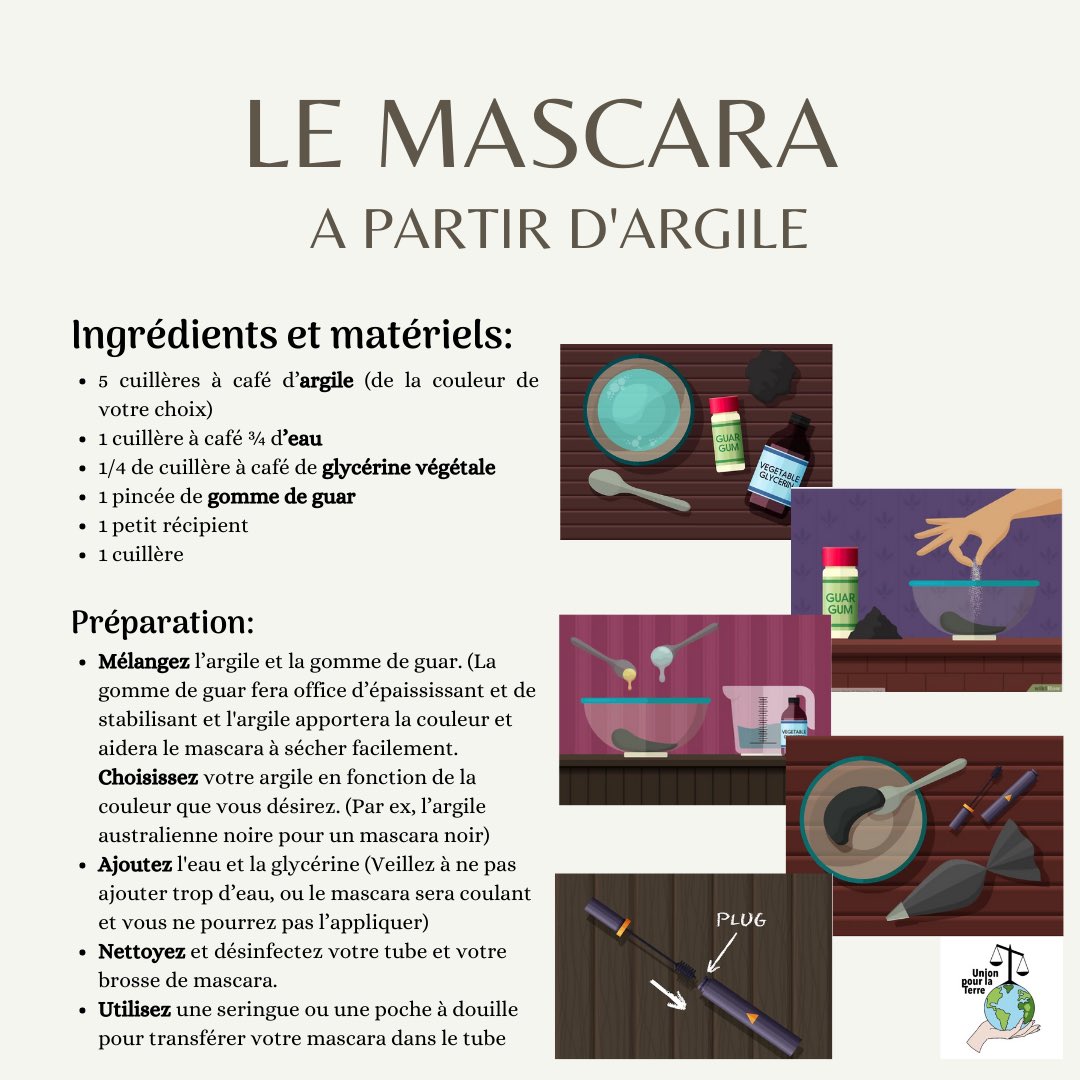 AssoUnionTerre's tweet photo. En ce dernier jour de confinement on vous propose 5 recettes de maquillage maison ! Ceci dit, dernier jour de confinement ne veut pas dire relâchement, alors on continue à faire attention et à respecter les gestes barrières 💪🏼. https://t.co/a591dyKjoZ