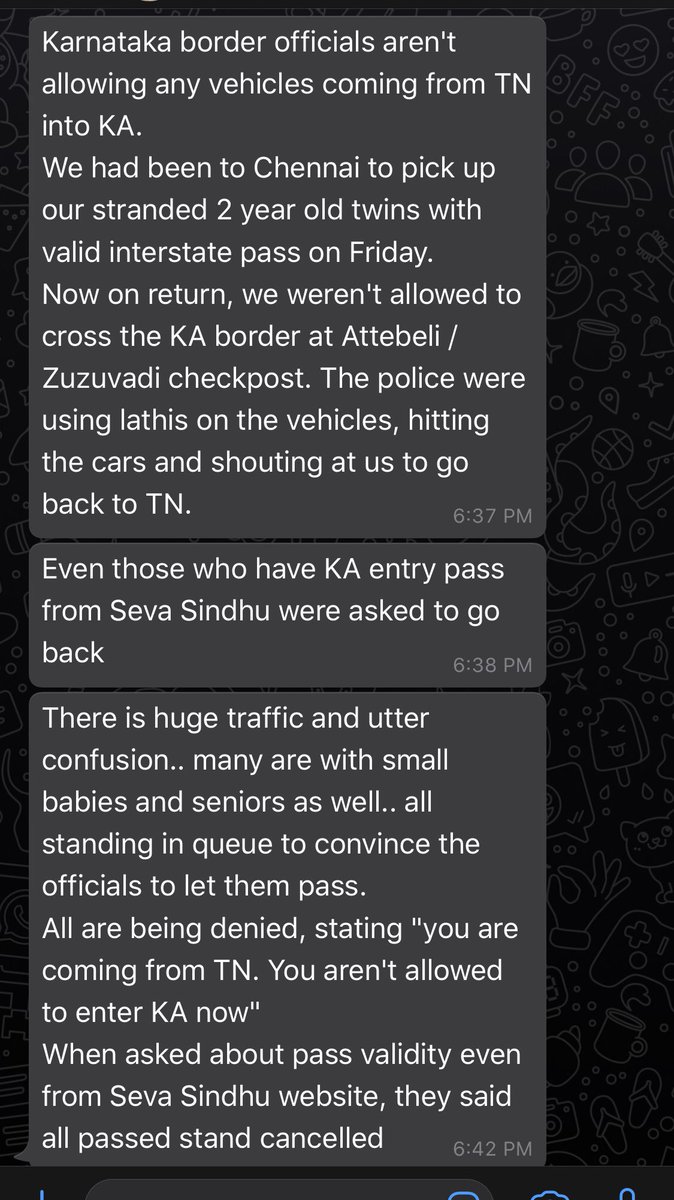 Poornima Murali On Twitter Tn Vehicles En Route To Karnataka Stopped At Border Point Near Hosur Nearly 200 Vehicles Including Those With E Passes Stopped Coronavirus Covid19india Https T Co Fvytajkop8