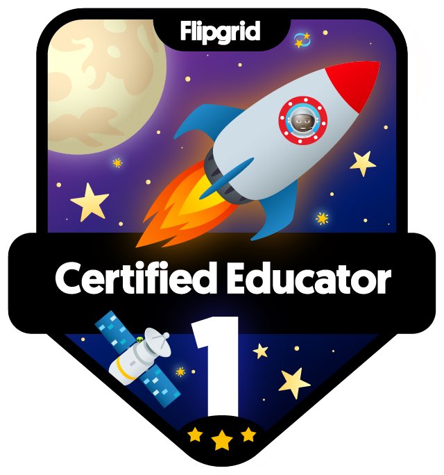 CruzClass's tweet photo. 3.. 2.. 1.. BLAST OFF! I'm now a @Flipgrid Certified Educator, amplifying #StudentVoice to infinity and beyond! https://t.co/0F9tDlNkdT https://t.co/cuxD0CfSco