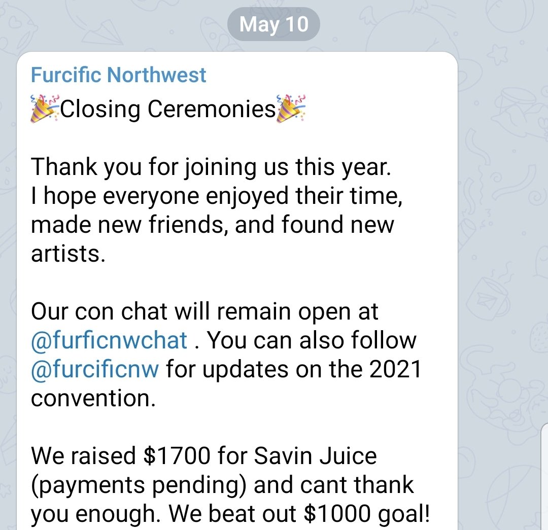 furcificnw's tweet photo. 🎉CLOSING CEREMONIES🎉

Thank you everyone! Please read the announcement in photos. We will post links below.

https://t.co/jnzYYRps8g 
https://t.co/zhl8fQslNr
@FursPnw https://t.co/nWE19E7Gy6