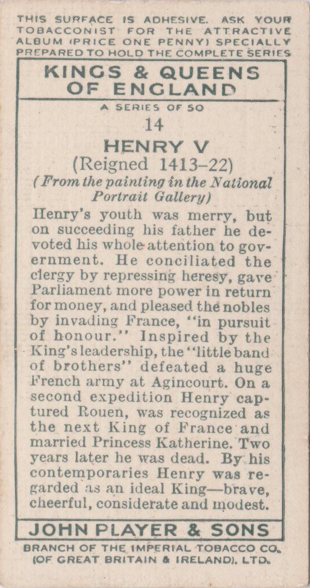 CardsPappy's tweet photo. Kings &amp; Queens of England - Henry V - https://t.co/zF58131pHZ - Born - 16 September 1386 https://t.co/HCIDoKd8nO
