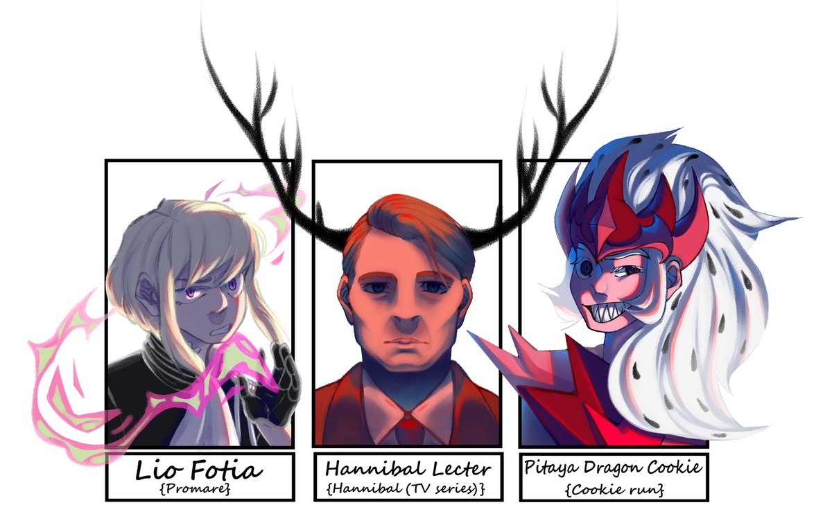 Hello!🌸 This is my first time on Twitter and would like to share my work. I will be very grateful if you support me.  thank🙇🏻

#SixFanarts #SixFanartsChallenge #wakfu #masterjoris #okkoletsbeheroes #enidmettle  #grimm #monroe #cookierun #pitayadragoncookie #Hannibal #LioFotia