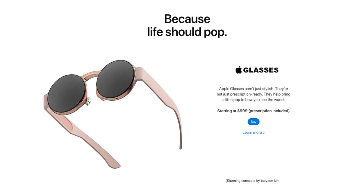 I think of Apple Glasses not as "augmented reality" devices but "pop reality" devices. And rich AR, 3D isn't necessary (at least not at first). We may see only the very lightest AR "touch" in the first pair of Apple Glasses. /12