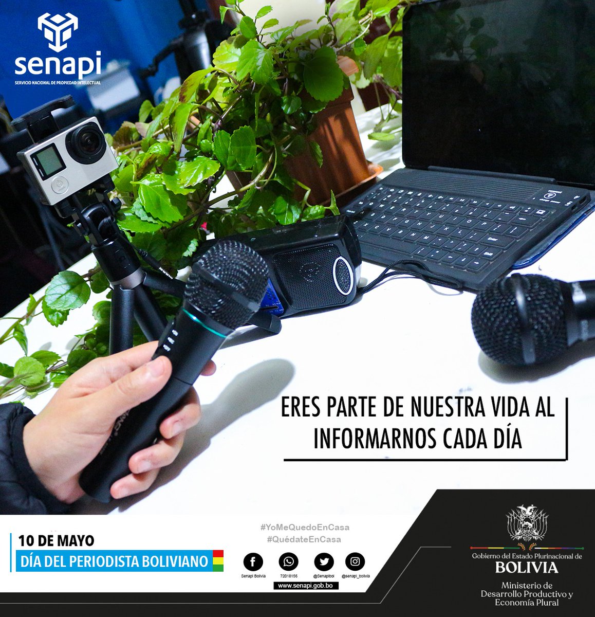 SenapiBol's tweet image. 10 de mayo
Día del Periodista Boliviano

#QuédateEnCasa
#YoMeQuedoEnCasa

#Senapi
#ProtegeTuCreación
