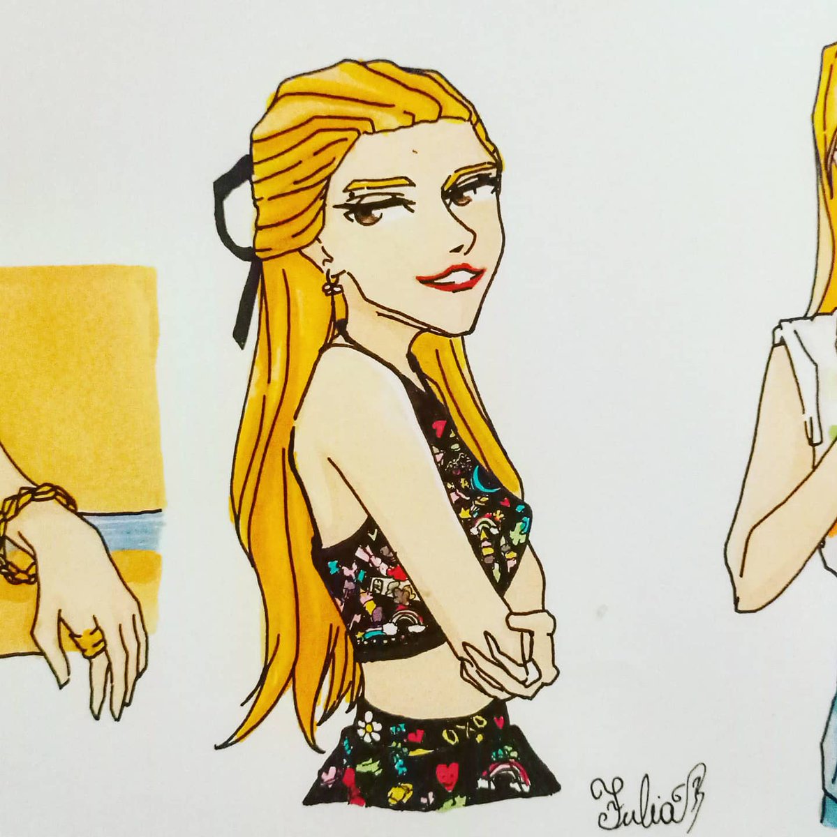 J_EmeraldSplash's tweet photo. Je suis tombé pour les Mamamoo ;-; ! #spit_is_out est genre SUPER COOL (et les outfits 🤩 ! Mon dieu magnifique !) Et euh j'avais besoin de dessiné Solar ;-; (manque plus que Hwasa !) #solar_spit_it_out #SOLAR #MAMAMOO #solarsido #fanart #drawing #draw https://t.co/L646hBLcJK