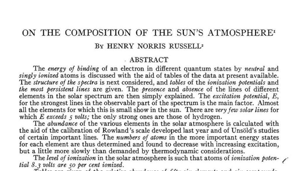 Henry Norris Russell, a prominent astronomer, was *sure* Payne was wrong. He convinced her to omit the result from her thesis. A few years later he realized that HE was wrong, and published the result himself. http://adsabs.harvard.edu/doi/10.1086/143197
