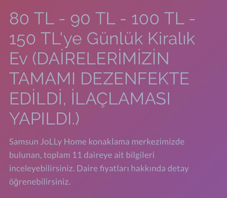 Samsun günlük kiralık ev jollyhome.com.tr        80 - 90 - 100 - 150 TL    DAİRELER 1+1 - 2+1 - 1+0 ve mini 1+1 mutfak eşyası mevcut #Samsun #Atakum #samsungünlükkiralıkev #samsunapart #samsungunlukkiralikdaire #samsunkonaklama #samsunrezidans #samsunpansiyon #atakumapart