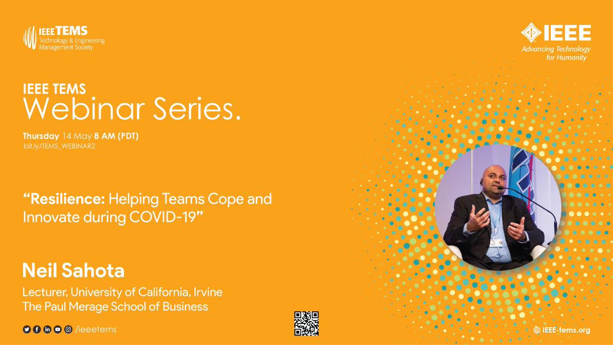 IEEE TEMS (@ieeetems) on Twitter photo IEEE TEMS opens its wings for another webinar on "Resilience: Helping Teams Cope and Innovate during COVID-1" by Mr Neil Sahota, lecturer at the University of California.
When: 14th May 2020
Time: 8 AM (PDT)
Get yourself registered at:
bit.ly/TEMS_WEBINAR2
<a href="/ieee_uk_ireland/">IEEE UK and Ireland Section</a> IEEE TEMS opens its wings for another webinar on "Resilience: Helping Teams Cope and Innovate during COVID-1" by Mr Neil Sahota, lecturer at the University of California.
When: 14th May 2020
Time: 8 AM (PDT)
Get yourself registered at:
bit.ly/TEMS_WEBINAR2
<a href="/ieee_uk_ireland/">IEEE UK and Ireland Section</a>