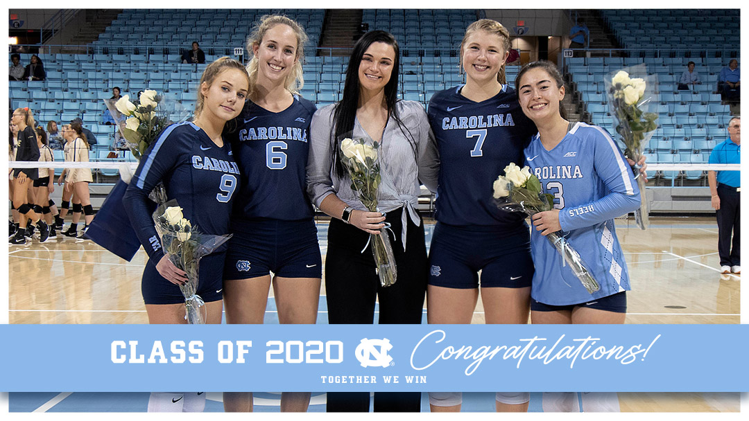 UNCVolleyball's tweet photo. Congratulations to our senior class! 💙🎓

#GoHeels • #UNCgrad https://t.co/XXQHiXdDJ6