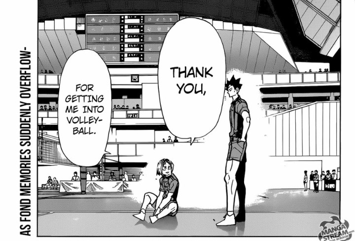 I still can't get over the fact that Kuroo went into panic mode when Kenma thank him for getting into volleyball. Kuroo was freaking stunned by Kenma's gratitude. I'm sure this moment was very important to Kuroo. Just look at that defeated smile. He wasn't expecting it. ?? 