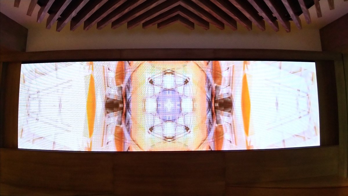 A still from Pathways of Columbus, my video art installation at <a href="/canopybyhilton/">Canopy By Hilton</a> Downtown Columbus. This section features images of the Union Station Arch near the <a href="/NationwideArena/">Nationwide Arena</a>. #videoart #artmakescbus #mandala  #sacredgeometry