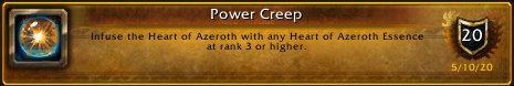 Xeroserewow's tweet photo. I just earned the [Power Creep] Achievement! #Warcraft #suliwow https://t.co/lMFkyafReo