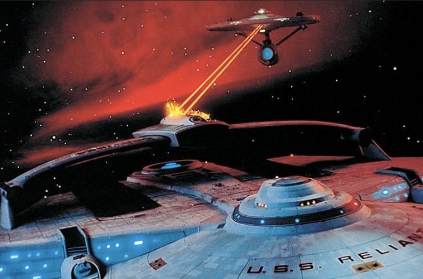 Hadrians_Gate's tweet photo. One of my personal favourite sequences in any scifi movie. The USS Reliant under Khan’s command surprises Kirk and crew.
#wrathofkhan #startrek #captiankirk #scifi #classic #classicmovies https://t.co/GT39uQkO2B