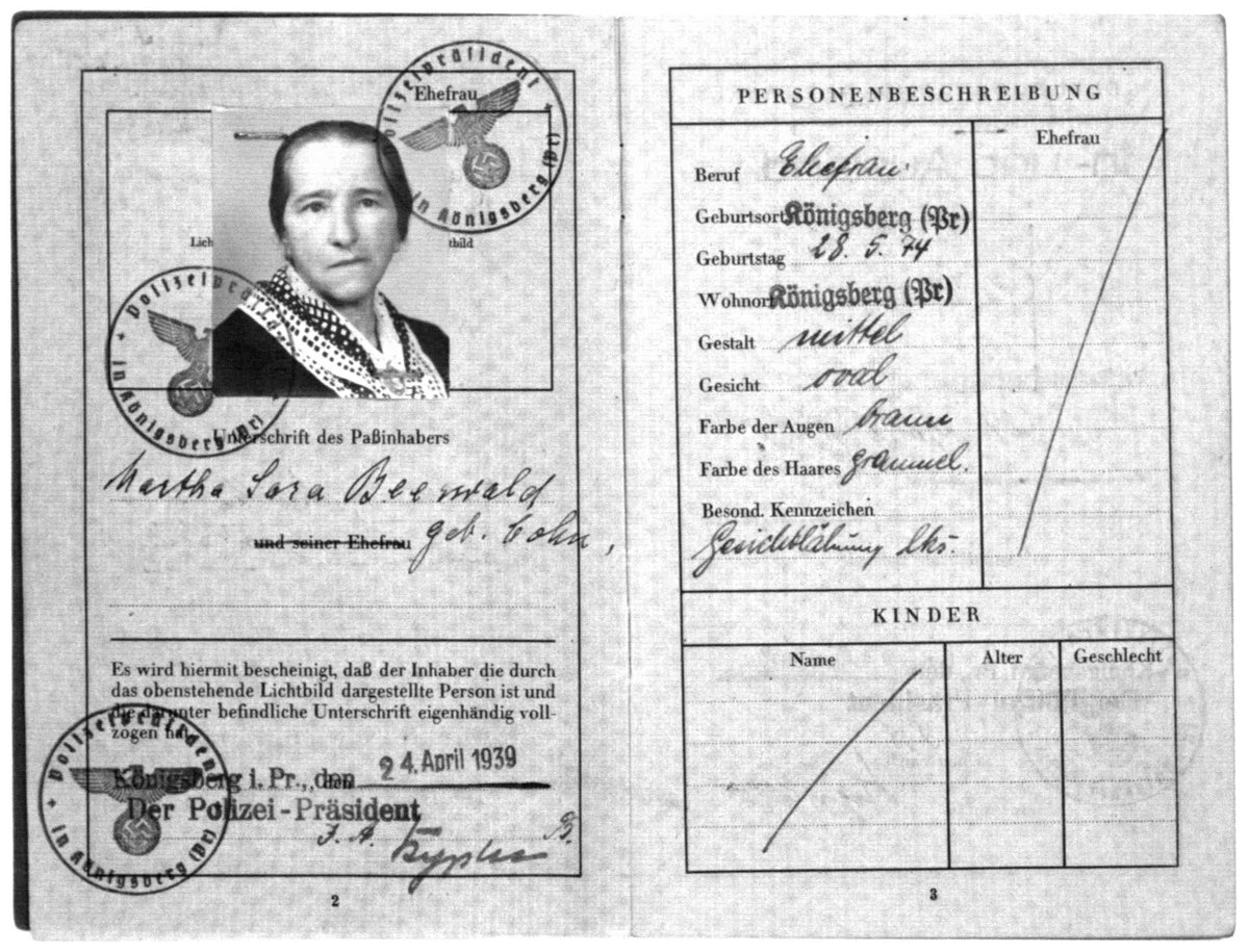Martha filed her paperwork for emigration in April 1939 & was granted a 3 month visa. She was required to surrender all items of value, except for a knife, fork, tablespoon, teaspoon, personal wristwatch, & wedding rings. Martha arrived in France on April 25th, 1939.