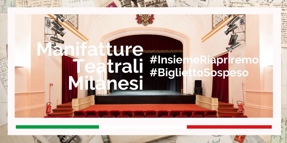 🎟 Anche <a href="/mtmteatro/">MTM teatro</a> ha aderito a #BigliettoSospeso e a chi farà una donazione tramite Biglietto Sospeso sarà ospite delle #ManifattureTeatraliMilanesi per un debutto a scelta fra le loro produzioni 👉 bit.ly/2wyCIf6
<a href="/cultura_italiae/">Cultura Italiae</a> <a href="/angeloargento/">Angelo Argento Arjant</a> <a href="/Adarrigo/">Angela D'Arrigo</a> <a href="/ariannae7/">Arianna Errico</a>