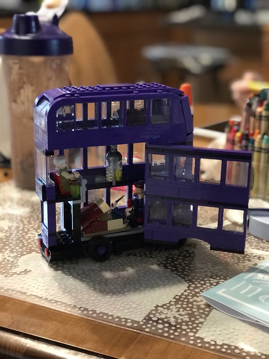 jenkmiller75's tweet photo. My mother’s day gift — I spent quite awhile building this! 😂 I LOVE Legos. 💜 #theknightbus #harrypotter #lego https://t.co/Vq09KnxAH2
