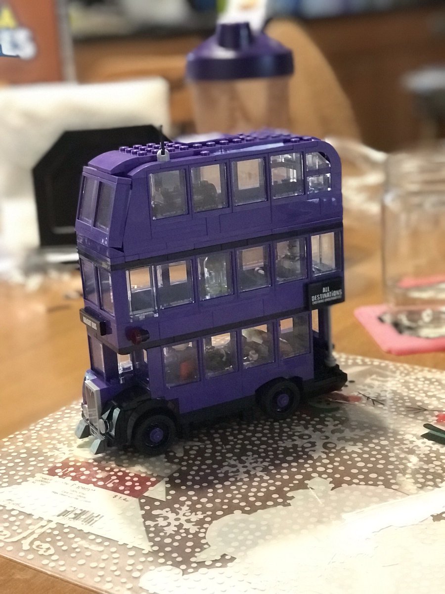 jenkmiller75's tweet photo. My mother’s day gift — I spent quite awhile building this! 😂 I LOVE Legos. 💜 #theknightbus #harrypotter #lego https://t.co/Vq09KnxAH2
