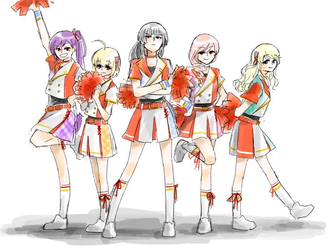 チア描きたいけどさすがに寝なきゃだから前描いたやつで我慢する 