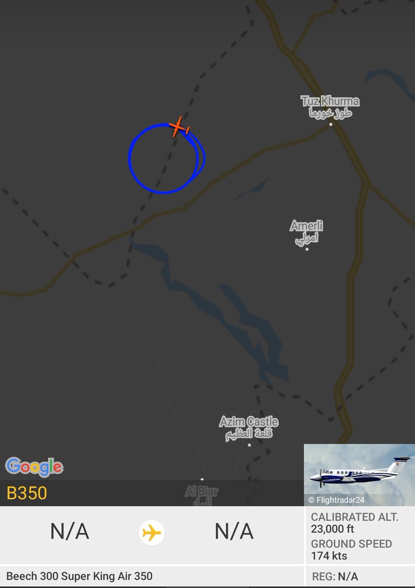 lebintel's tweet photo. 🚨طائرة من نوع Beech Super King Air 350 أميركية تحلق بأجواء قضاء #طوزخرماتو في #كركوك شرق #العراق #SIGNT
🇮🇶🇺🇲
#lebintel
#عاجل https://t.co/5cjMKR1fBw