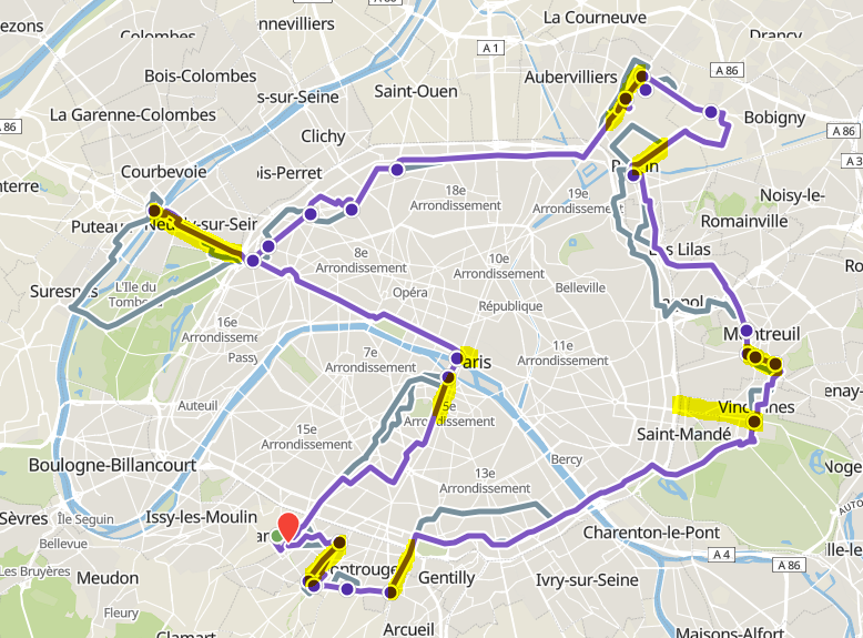 #Thread
Hier je suis allé faire un grand tour des #pistescyclablestemporaires autour de Paris:
Je vous fais retour sur ce que j'ai vu, ce qui fonctionne, ce qui fonctionne moins....