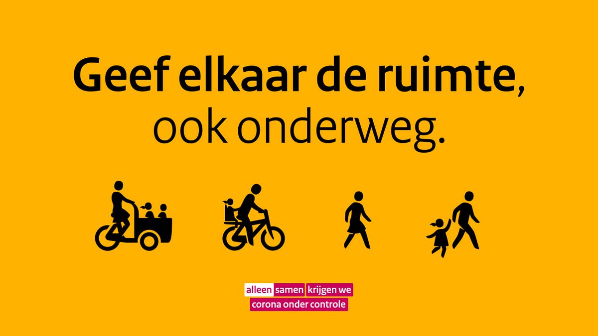Morgen gaan basisscholen en kinderdagverblijven weer (aangepast) open. Houd bij het halen en brengen van de kinderen 1,5 meter afstand van elkaar. Ook onderweg naar school en bij het stoplicht. #alleensamen