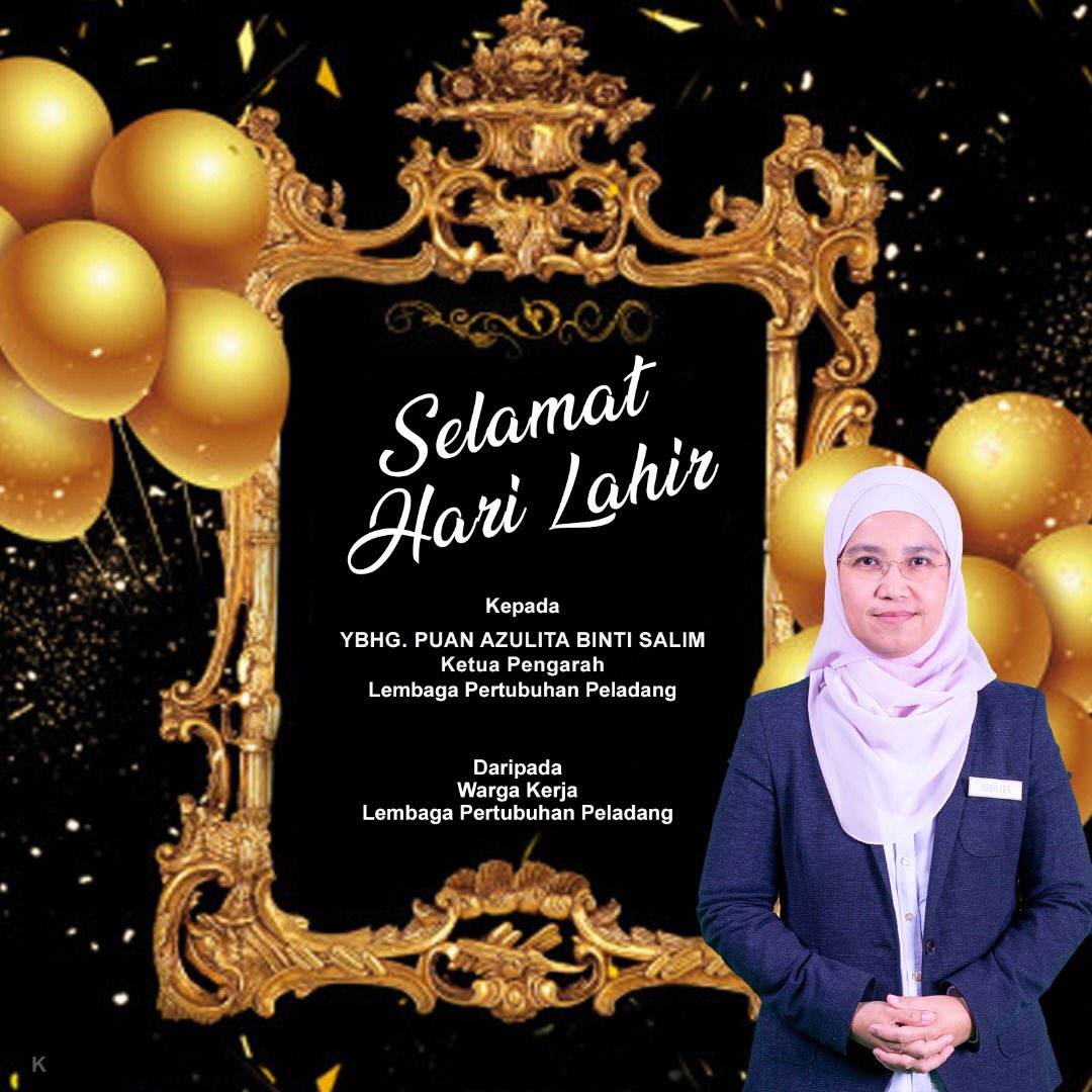 LPP_MALAYSIA's tweet image. Selamat Hari Lahir kepada Ketua Pengarah Lembaga Pertubuhan Peladang, Puan Azulita binti Salim, Semoga dipanjangkan usia dalam keberkatan, dimurahkan rezeki dan sentiasa dirahmati Allah swt dari kami Warga Kerja LPP

#FightCovid19
#LPPMalaysia
#LPP4farmers
#PerkasaPeladang