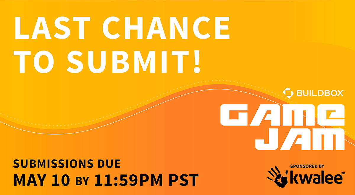 buildbox's tweet photo. It's the last day to submit your entries in our #gamejam sponsored by @kwalee for your shot at a potential publishing deal! 

Click here for submission details → https://t.co/5bW416MsBb

#buildbox #gamedev #nocode #mobilegames #WinBig https://t.co/yTdaVfs2r7