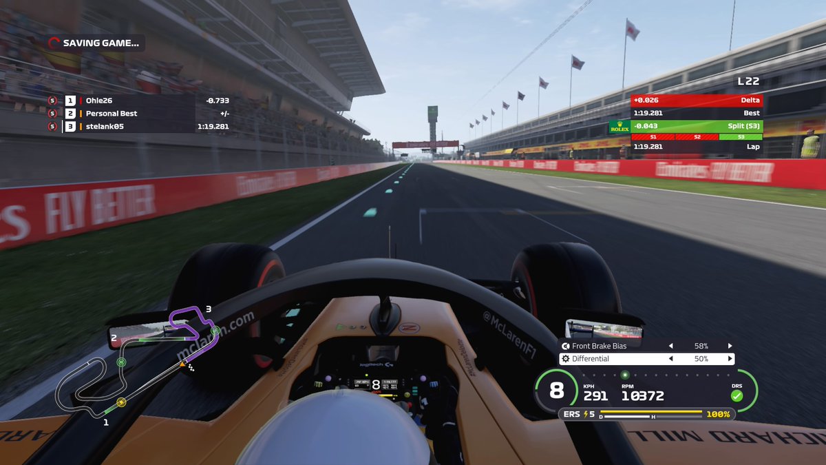 stelank05's tweet photo. #CatchLando #Alienware #LogitechG @McLarenF1
Managed it, just about, then spent about another 50-100 laps trying to better it...
Finally managed a clean 1:19.281
I could probably go faster... https://t.co/O9FAjHLTD1