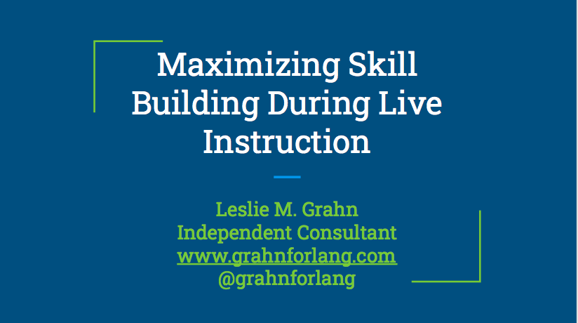 grahnforlang's tweet photo. Excited to do a free live webinar for ACTFL on the topic of "Maximizing Skill-Building During Live Instruction: Guiding Students Along the Proficiency Continuum” on Thursday, May 21 at 6pm Eastern.  Hope you can join me!  To register, go to: https://t.co/iNTIVl6PlC https://t.co/X5Jln9ZE6X