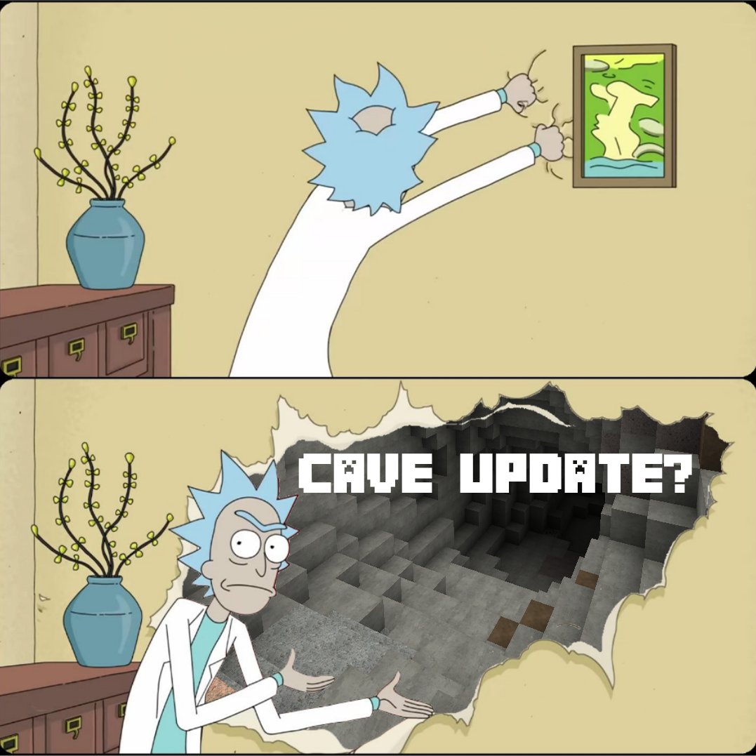 apexhosting's tweet image. Who else wants the cave update? What would you like to see in it? #Minecraft #RickandMorty #CaveUpdate