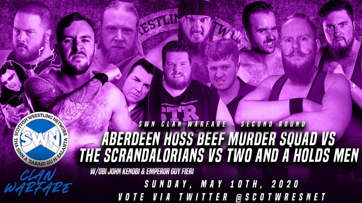 AdamMorrison40's tweet photo. #SWNCW;

- Chips, Cheese &amp; Doner Meat (@consciousgary, @thirstybaboon &amp; @ProducerMac) vs. Hello There (@JoeTNova, @ReavesFPWA &amp; @CraigBerry101)
- The Scrandalorians vs. Aberdeen Hoss Beef Murder Squad vs. Two and a Holds Men https://t.co/gXSm1cbdvo