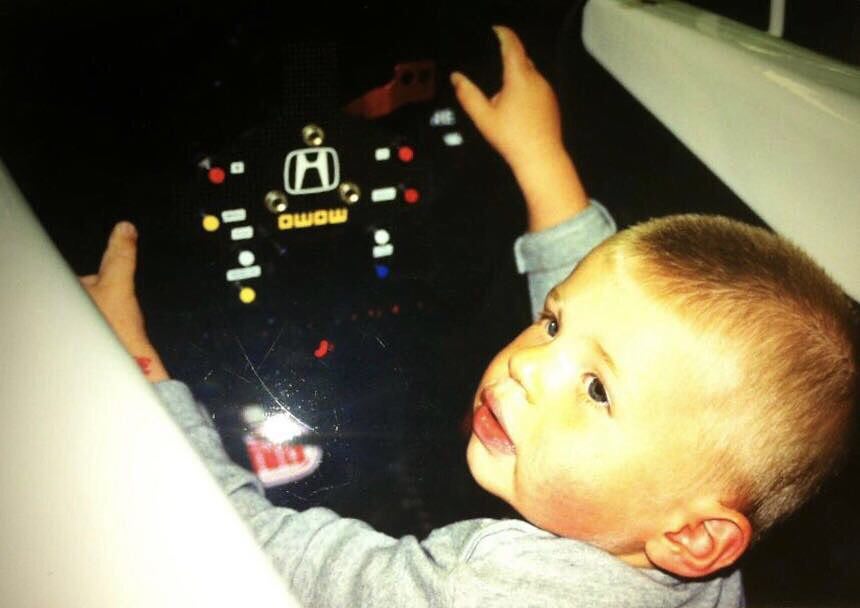 zdravkost's tweet photo. A very young Max Verstappen at the wheel of Honda RA099 #V10 https://t.co/mgewB2QdLR