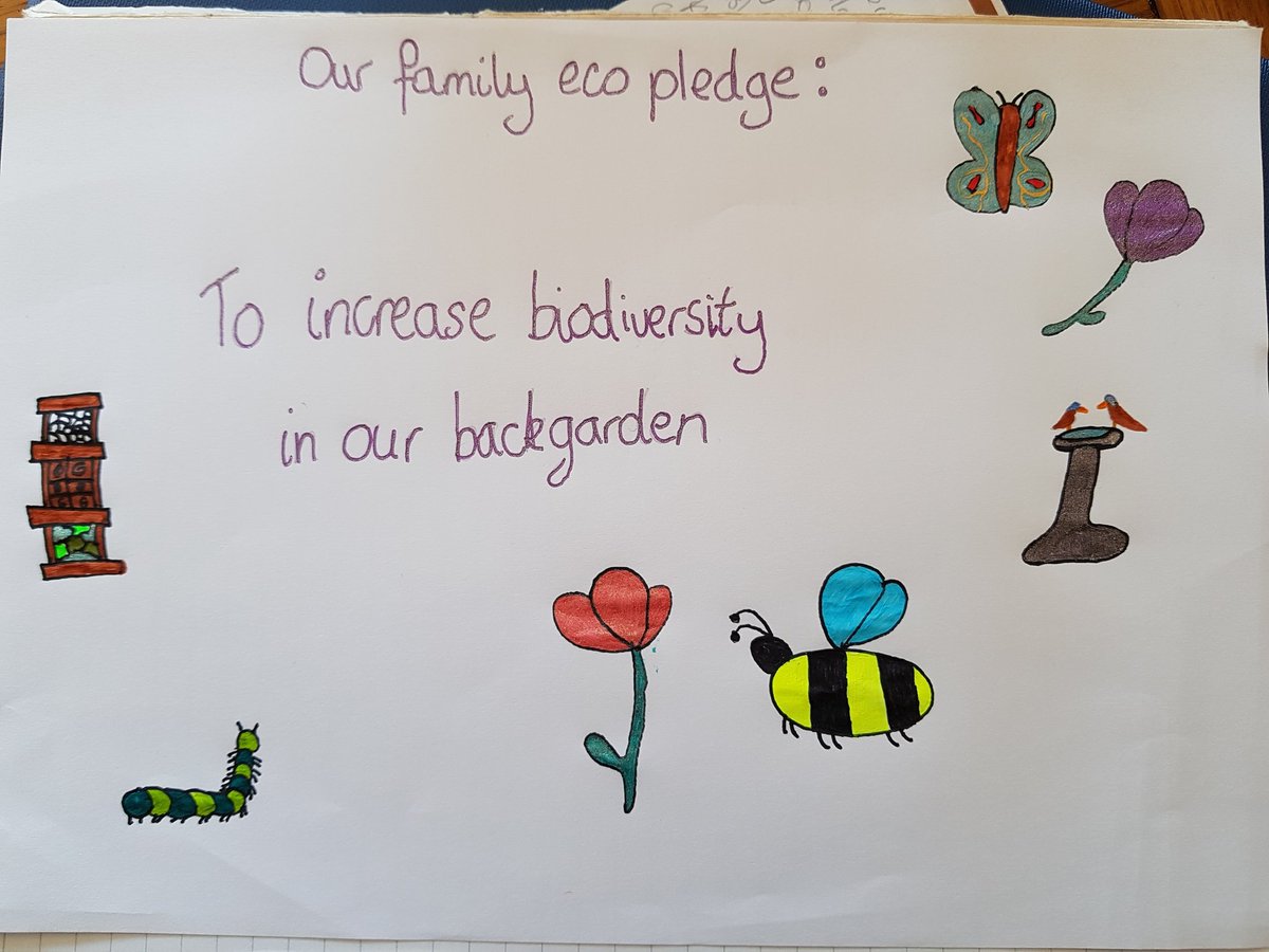 Hazel's started her first activity for #EcoSchoolsatHome The family eco pledge has been decided and the planning has started. We're going to be busy 😊 @EcoSchoolsScot @KSBScotland @mattocks_ps