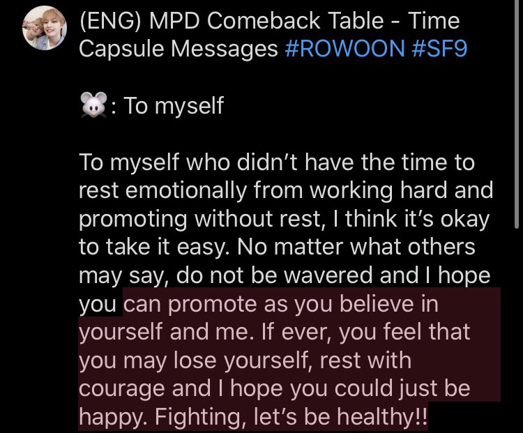 (ENG) MPD Comeback Table - Time Capsule Messages  #ROWOON  #SF9