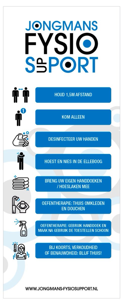 Veilige fysiotherapie doen we zo. #StaySafe #COVID19 #sportfysiotherapie