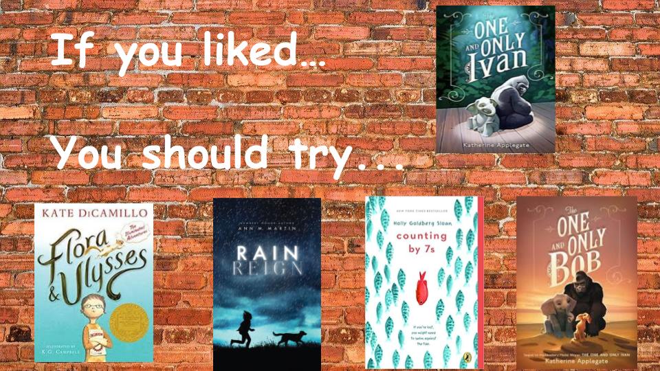 WAPerryMS's tweet photo. Hey Eagles! Check out some new read-alikes for "The Hate U Give" & "The One and Only Ivan." Check them out! #ReadingIsOurThing 📚 📚 https://t.co/pyJpSkVXPG