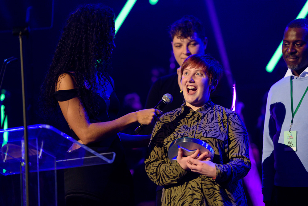 OnSideYZ's tweet photo. A huge well done to Amy from @blgcofficial for winning #OnSideAwards Individual of the Year! Judges described you as 'inspiring, positive & passionate'. The award was presented by Stuart Lawrence, Chief Executive of @S_LawrenceTrust & @JohnNewmanMusic. https://t.co/qzELKM7qpA https://t.co/VaYgdrNtyY