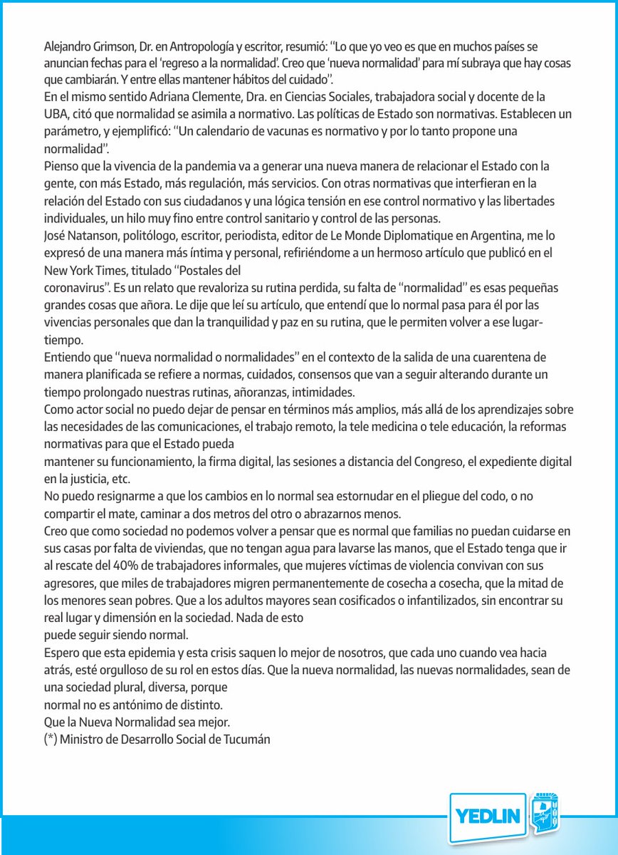 gabiyedlin's tweet photo. Pensando en el contexto que nos toca vivir me planteé una pregunta: "¿qué es lo normal?". Te comparto una opinión, una reflexión desde mi lugar como actor social y político.

#Tucumán
#Argentina https://t.co/mmbGgbUW5m