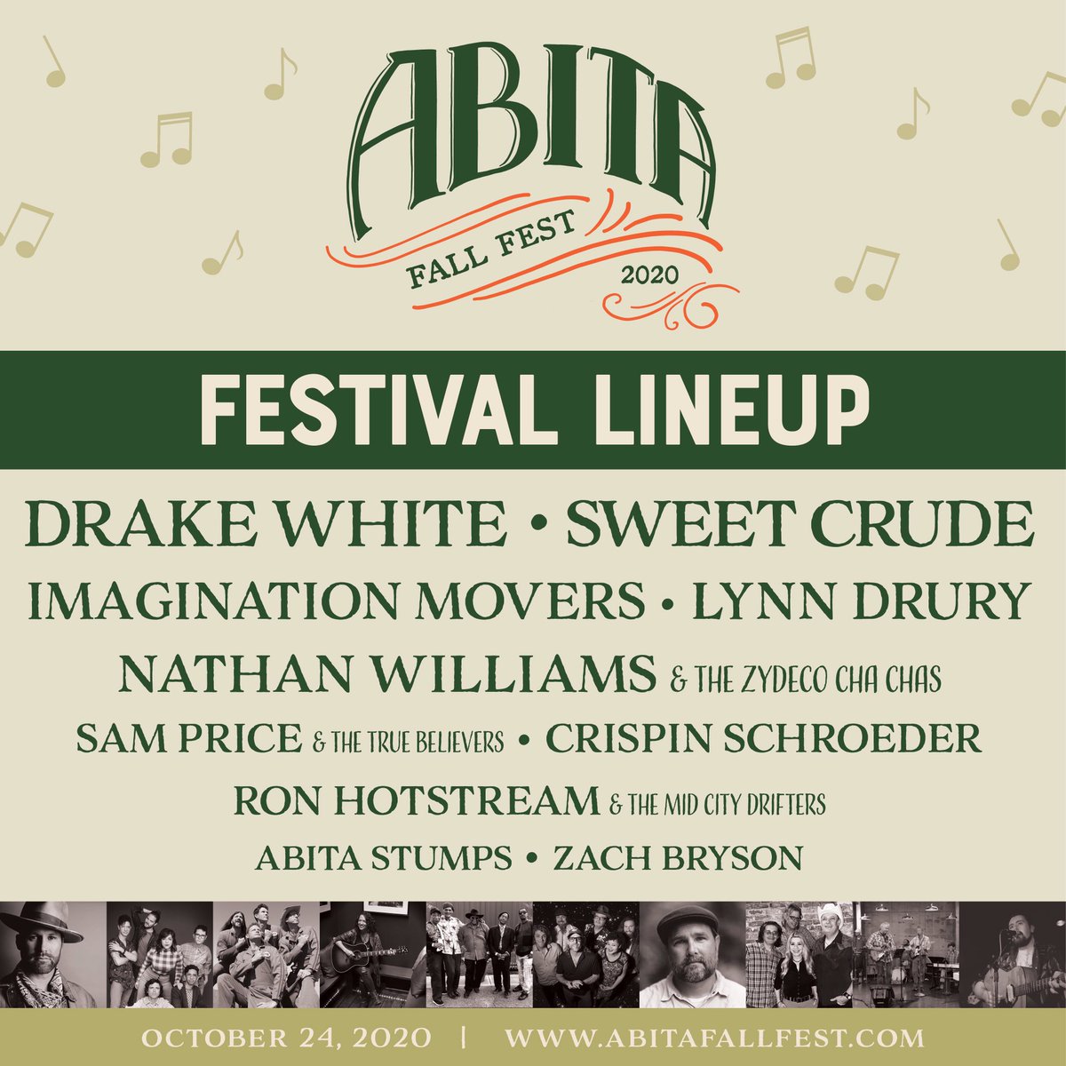 abitafest's tweet photo. It’s here, the Abita Fall Fest 2020 lineup! So tell us, who are you most excited to see? #abitafest https://t.co/CQTknVAOhh