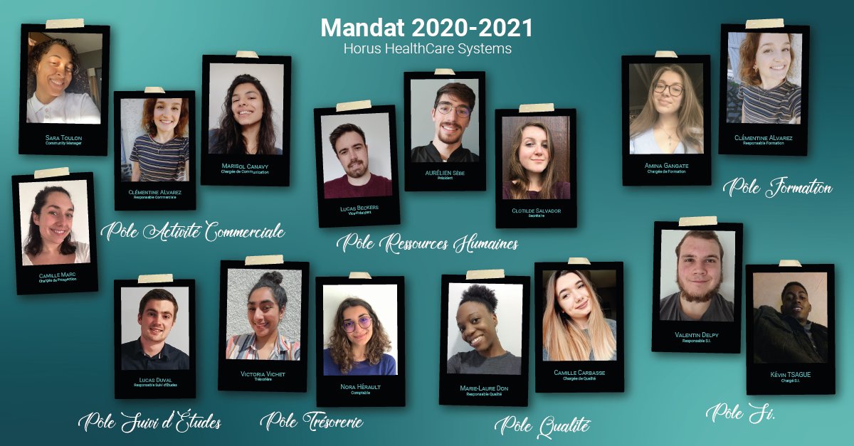 HorusHCS's tweet photo. [ EQUIPE 20-21 💚]

Nous sommes fiers de vous présenter le nouveau mandat 2020-2021 !
Ensemble, ils feront vivre la Junior et vont pérenniser notre engagement en temps que Junior-Entreprise. 📈

#WeAreJE #HealthCare https://t.co/ghm6tSs8qO