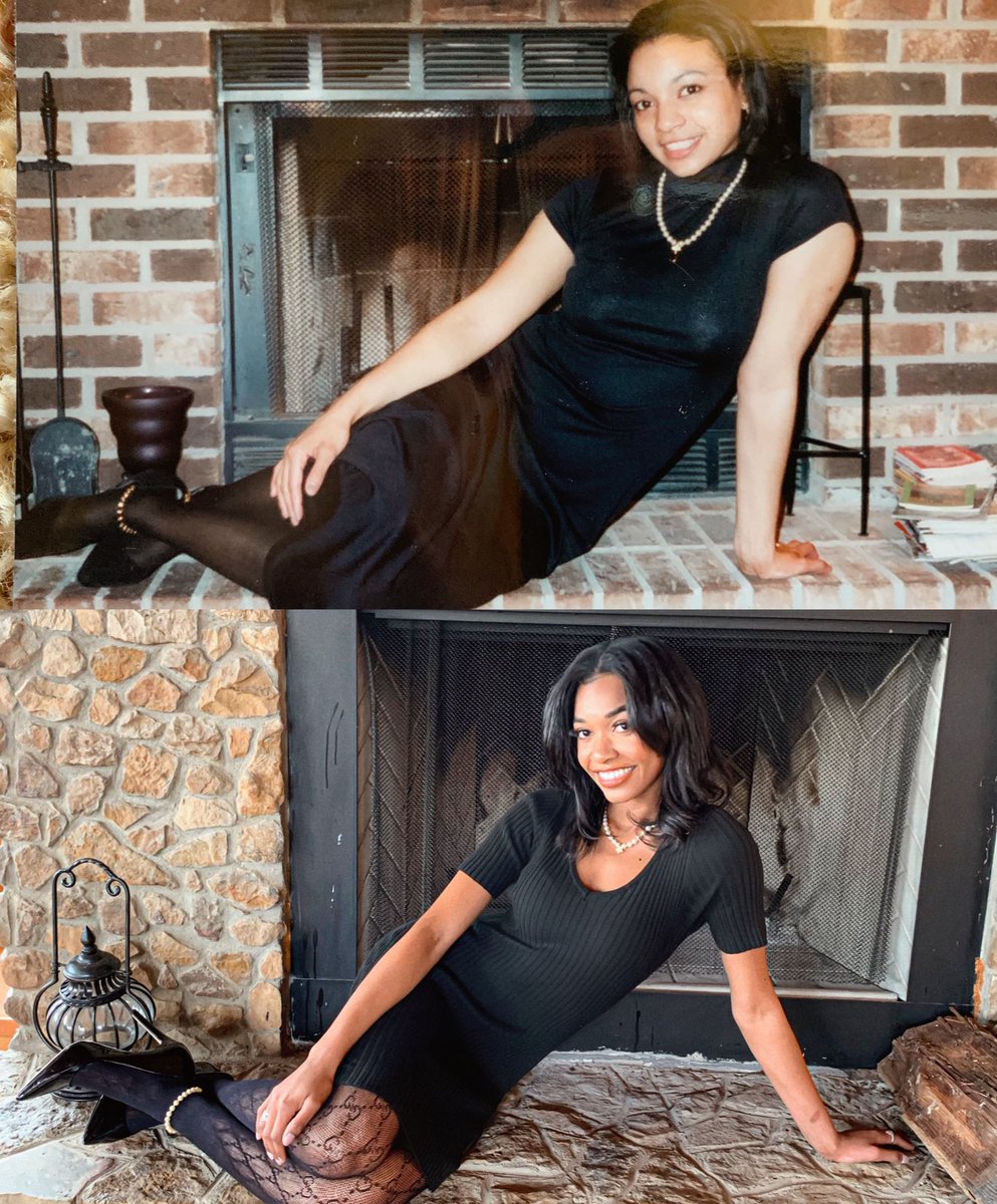 PaigeLeneigh's tweet image. Recreated my moms photos from the 90’s for Mother’s Day. She had the juice 😍 I tried!