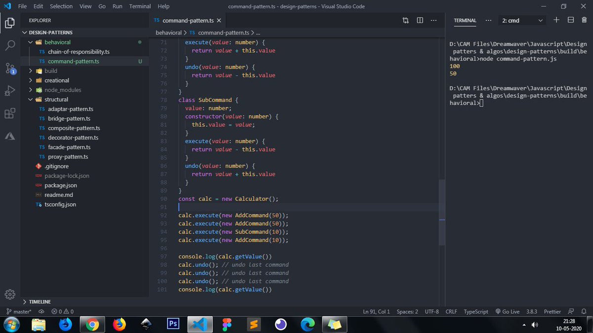 anuraghazru's tweet image. #DesignPatternsEveryday
Next Up! Command pattern.

Command pattern is a behavioural design pattern which lets us decouple the business logic from the client implementation.
1/4