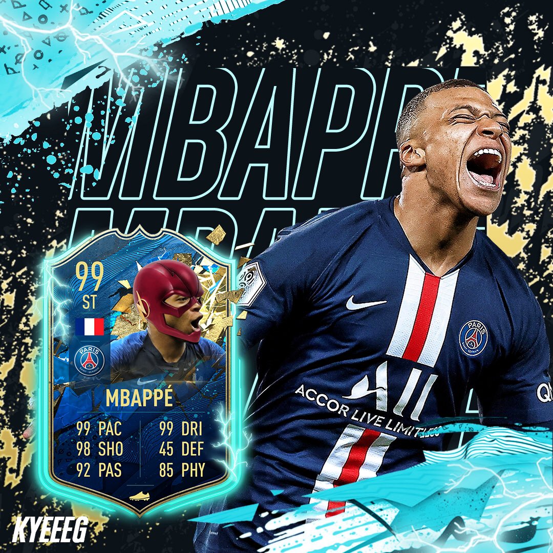 KyeeeG's tweet photo. Do you think this will be MbappΓ©s Card? π«π·
#FIFA20 #fifagfx #fifaedit #Mbappe https://t.co/qHV4zrV7H0