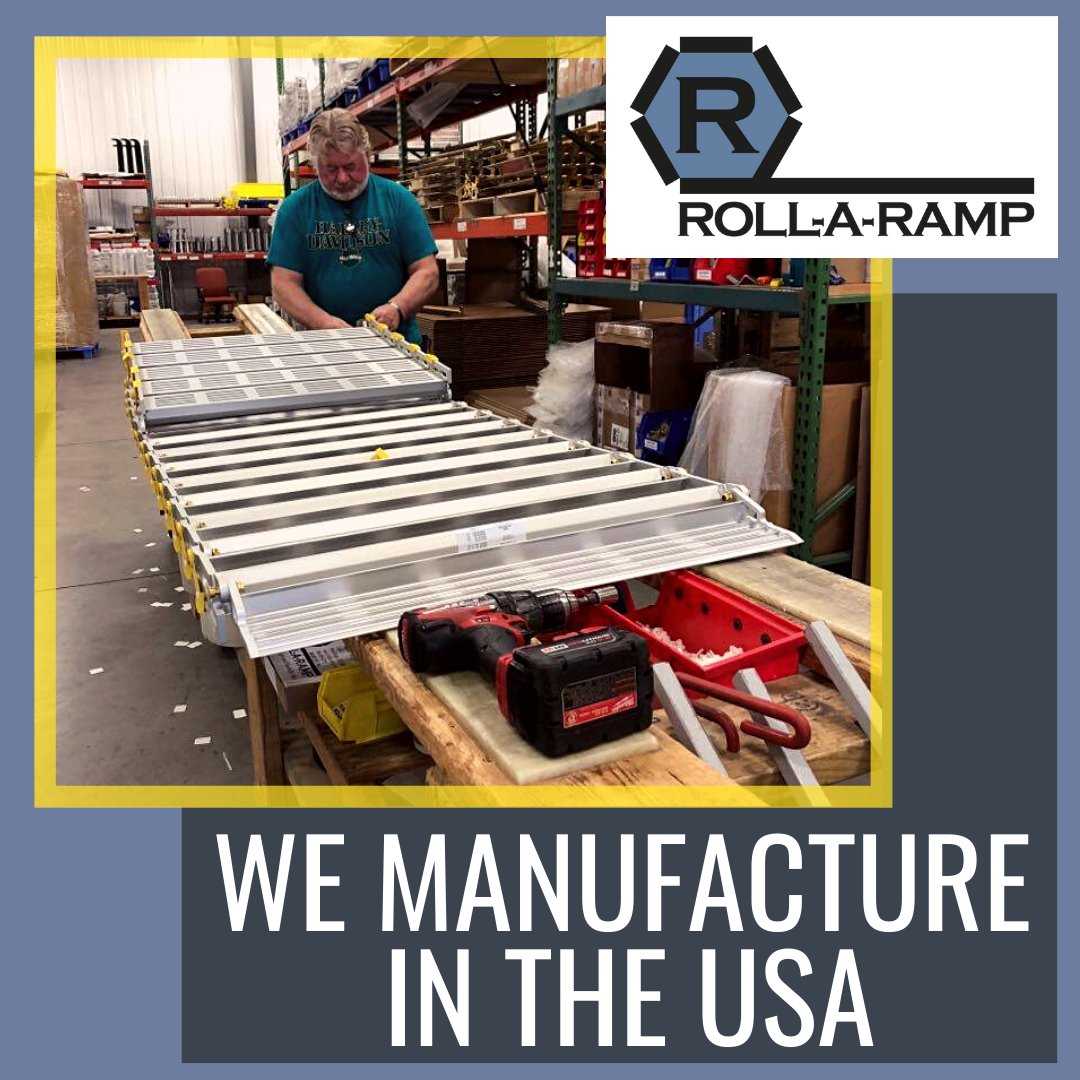 rollaramp's tweet photo. In this photo, Dan is assembling a ramp at our facility in West Fargo, North Dakota. Roll-A-Ramp® is a proud USA manufacturer!

#RollARamp #MadeInTheUSA #Manufacturing #ProvidingSolutions #USAMade #AccessibilityForAll #MadeInUSA #MobilityEngineering #AmericanMade https://t.co/l9b0mTrfzv