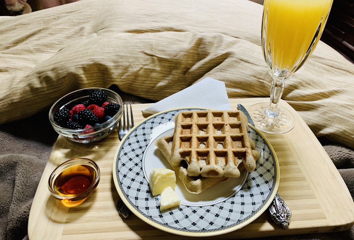MeeganVegan's tweet photo. When your vegan daughters surprise you with breakfast! Vega Cinnamon Nutmeg Banana waffles! These were amazing! 🌱🍌🧇
#MeeganTheVegan  #HappyMothersDay #TheBougieVegan #TheAccidentalVegan #LubbockLife https://t.co/qSQcE5cplt